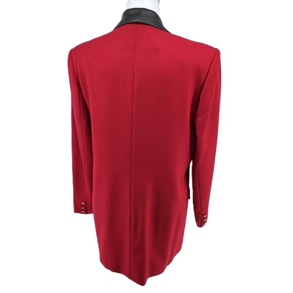 ❤️Vintage Braemar Jeremy Scott 100% Wool Red Blazer Jacket - Picture 3 of 13